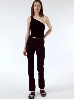 Online - Slim Zip Trousers in Black Women Pants | Overalls & Jumpsuits