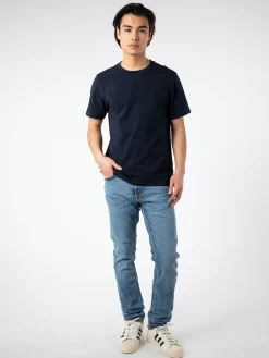 Outlet - Stretch Cotton Tee in Navy T-Shirts