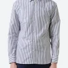 Best - Striped Cotton Shirt in Pacific Blue/White Stripe Button-Ups