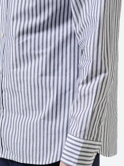 Best - Striped Cotton Shirt in Pacific Blue/White Stripe Button-Ups