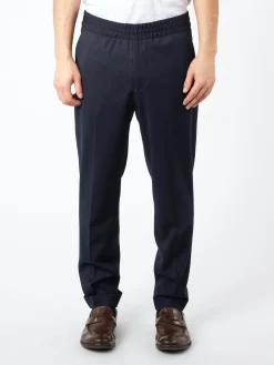 Sale - Terry Cropped Trouser in Navy Pants