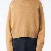 Best - Wool Turtleneck Sweater in Camel Women Tops & Blouses | Overalls & Jumpsuits