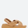 Clearance - F-Mode in Tan Women Sandals