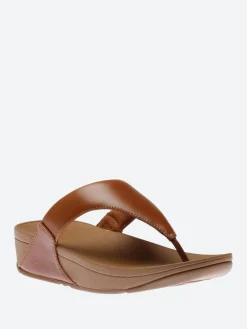 Clearance - Lulu Leather Toe-Post Sandals in Light Tan Women Sandals