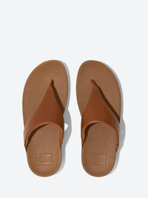 Clearance - Lulu Leather Toe-Post Sandals in Light Tan Women Sandals