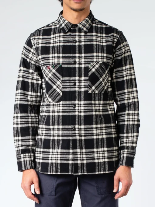 Clearance - Heavy Nel Work Shirt in Black Button-Ups