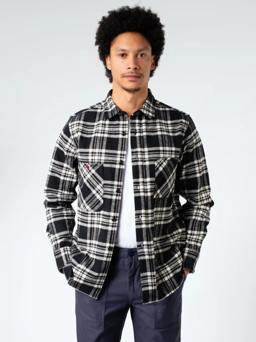 Clearance - Heavy Nel Work Shirt in Black Button-Ups