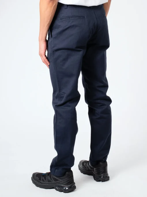 Outlet - Herringbone Trouser in Navy Pants