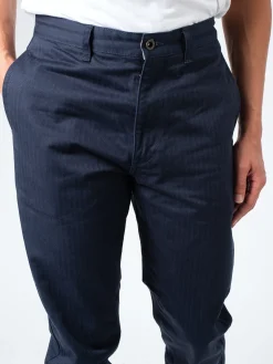 Outlet - Herringbone Trouser in Navy Pants