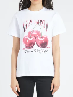 Fashion - Cherry T-Shirt in Bright White Women Tops & Blouses | T-Shirts