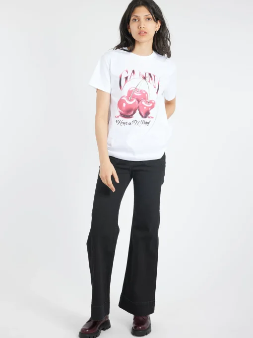 Fashion - Cherry T-Shirt in Bright White Women Tops & Blouses | T-Shirts