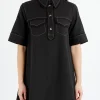 Clearance - Crepe Mini Dress in Women Dresses