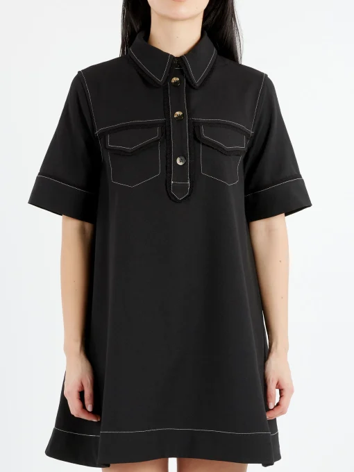 Clearance - Crepe Mini Dress in Women Dresses