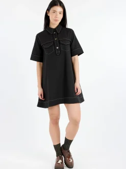 Clearance - Crepe Mini Dress in Women Dresses