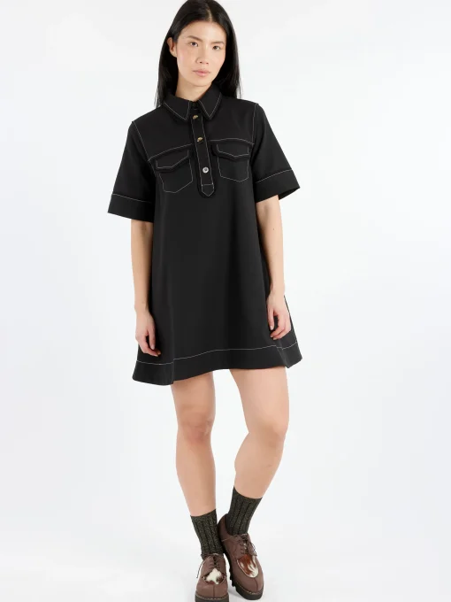 Clearance - Crepe Mini Dress in Women Dresses