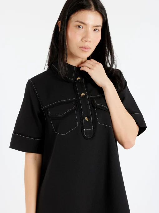 Clearance - Crepe Mini Dress in Women Dresses