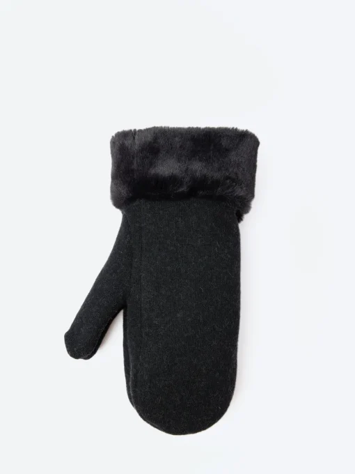Discount - 5475 Mitten in Black and Black Women Gloves | Belts