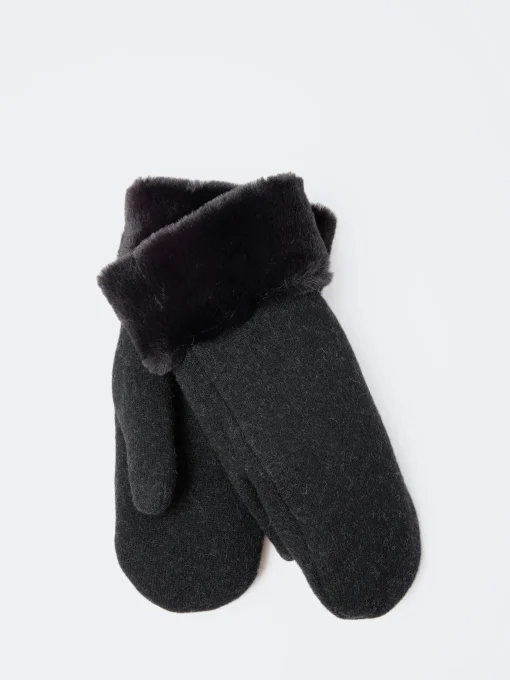 Discount - 5475 Mitten in Black and Black Women Gloves | Belts