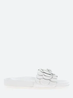 Clearance - Anata Slide Sandals in Bianco Nappa and Bianco Women Overalls & Jumpsuits | Slides