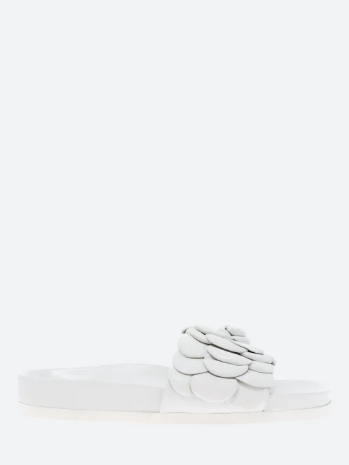 Clearance - Anata Slide Sandals in Bianco Nappa and Bianco Women Overalls & Jumpsuits | Slides