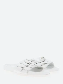 Clearance - Anata Slide Sandals in Bianco Nappa and Bianco Women Overalls & Jumpsuits | Slides