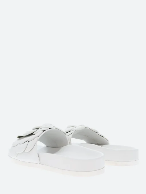 Clearance - Anata Slide Sandals in Bianco Nappa and Bianco Women Overalls & Jumpsuits | Slides