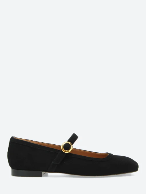 Fashion - Bess Mary Jane in Nero Suede Women Shoes