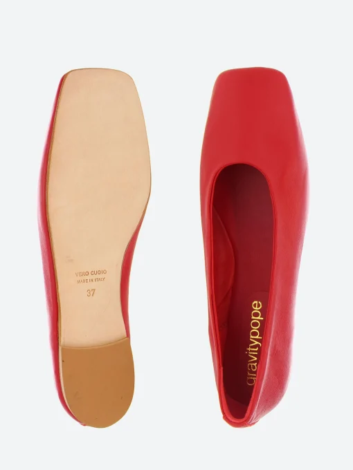 Fashion - Jaana Ballet Flats in Rosso Nappa Women Shoes | Overalls & Jumpsuits