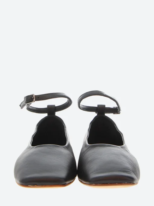 Hot - Jacalin Ankle Strap Ballet Flat in Nero Nappa Women Shoes | Overalls & Jumpsuits