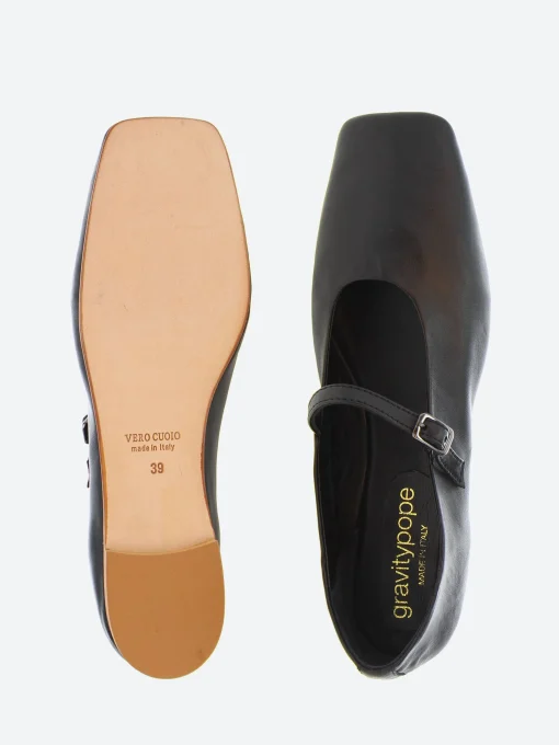 Sale - Jaycee Mary Jane Flat in Nero Nappa Women Shoes | Overalls & Jumpsuits