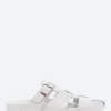 Outlet - Keira Fisherman Slide Sandals in Bianco Nappa and Bianco Women Overalls & Jumpsuits | Sandals