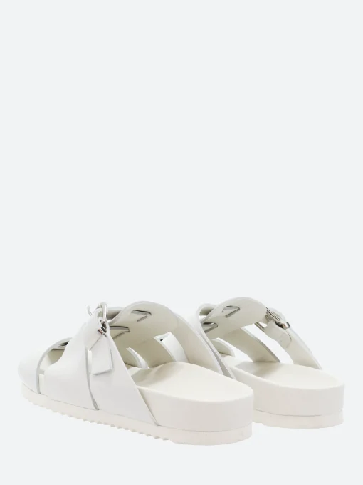 Outlet - Keira Fisherman Slide Sandals in Bianco Nappa and Bianco Women Overalls & Jumpsuits | Sandals