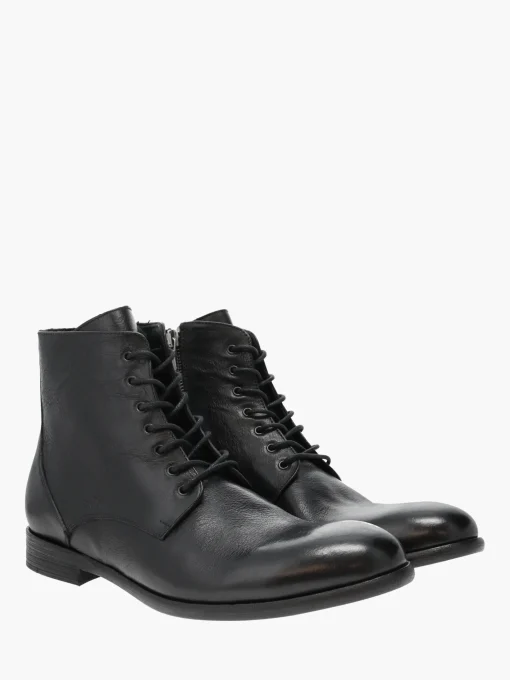 Hot - Morris Lace-Up Boots in Nero Vacchetta Boots