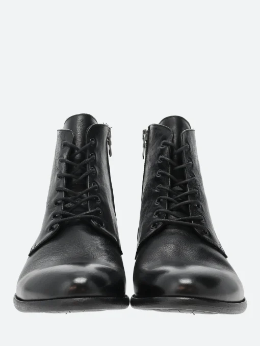 Hot - Morris Lace-Up Boots in Nero Vacchetta Boots