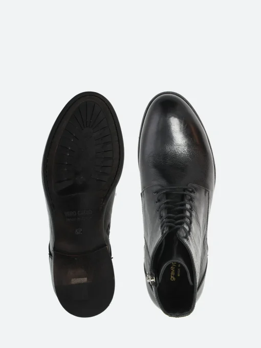 Hot - Morris Lace-Up Boots in Nero Vacchetta Boots