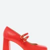New - Zabi Mary Jane in Red Madras Women Shoes | Heels
