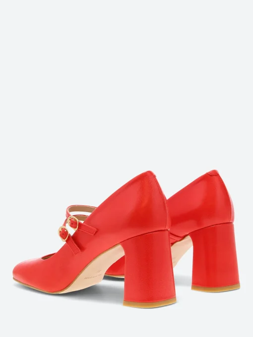 New - Zabi Mary Jane in Red Madras Women Shoes | Heels