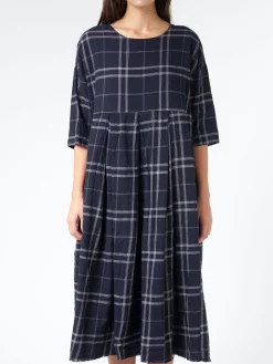 Sale - Demi Dress in Navy Checks Women Overalls & Jumpsuits | Dresses
