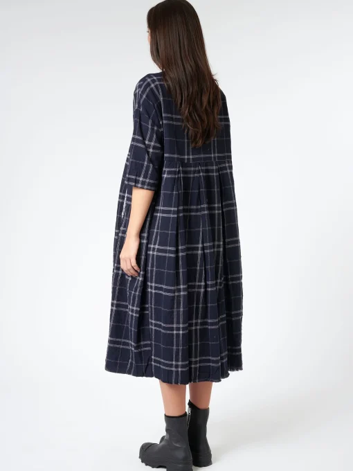 Sale - Demi Dress in Navy Checks Women Overalls & Jumpsuits | Dresses