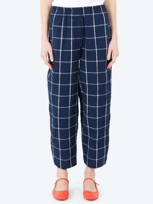 Outlet - Paris Pants in Navy Check Women Pants