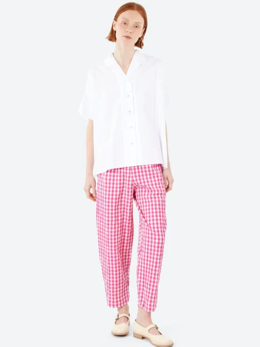 Sale - Paris Pants in Azalea Check Women Pants