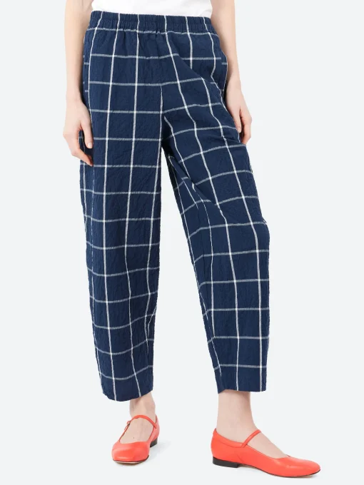 Outlet - Paris Pants in Navy Check Women Pants