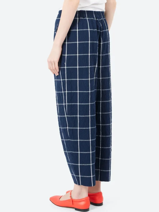 Outlet - Paris Pants in Navy Check Women Pants