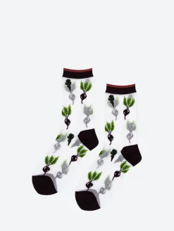 Best - Beet It Sheer Crew Sock in Women Socks & Hosiery | Belts