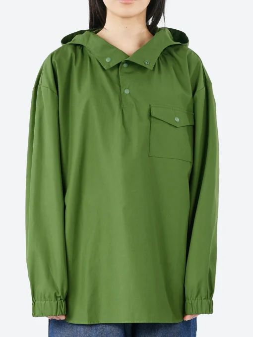 Clearance - Hoodie Shirt in Military Green Women Tops & Blouses
