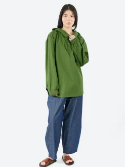 Clearance - Hoodie Shirt in Military Green Women Tops & Blouses