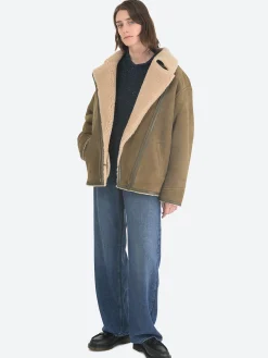 Hot - Adagio Shearling Jacket in Khaki Women Outerwear