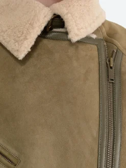 Hot - Adagio Shearling Jacket in Khaki Women Outerwear