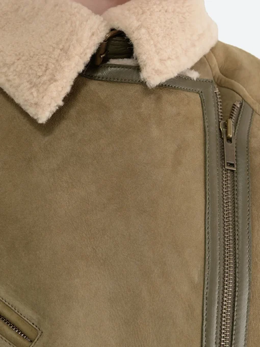 Hot - Adagio Shearling Jacket in Khaki Women Outerwear