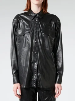 Hot - Berny Shirt Jacket in Black Women Outerwear